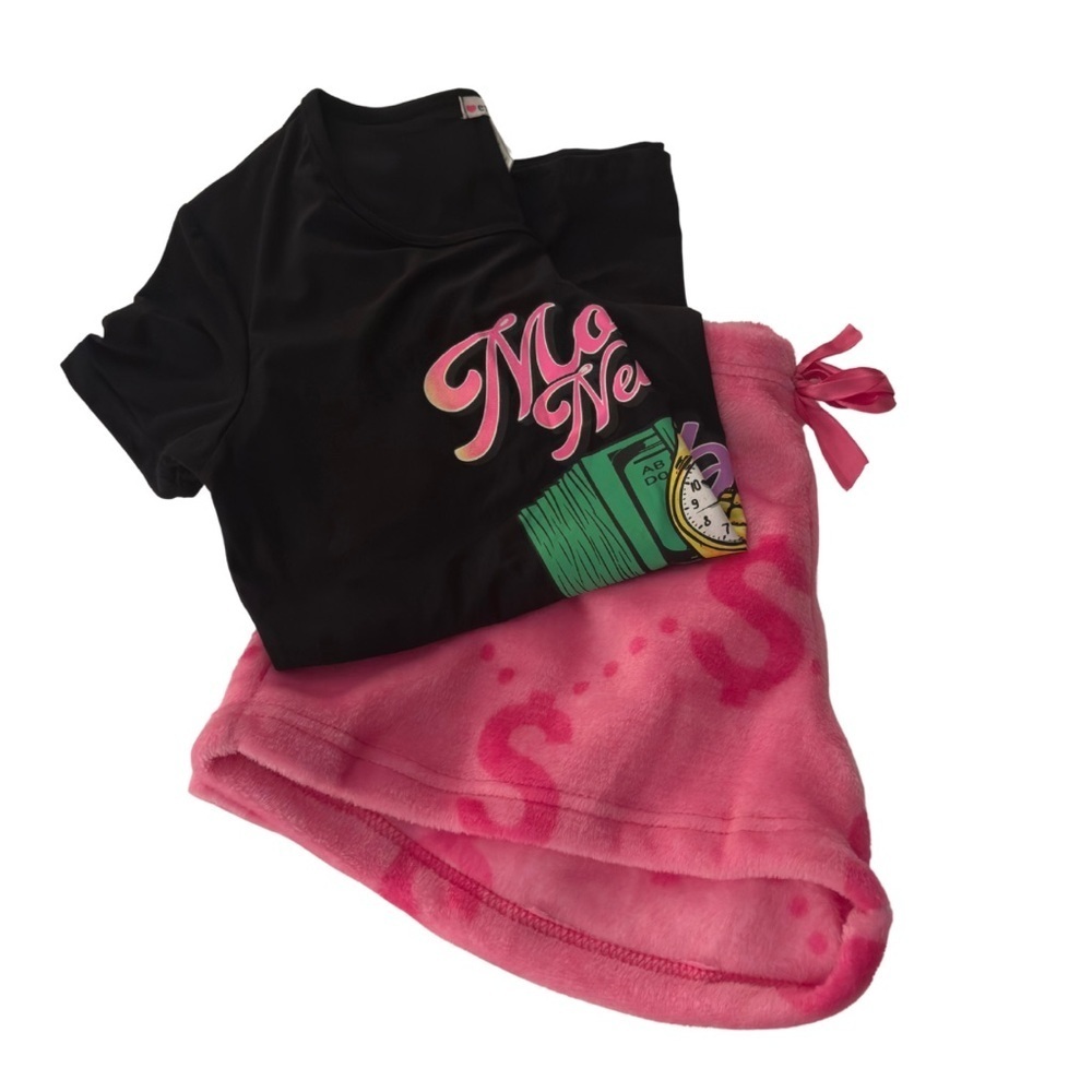 em & alfie Tee and Pink Fleece Pajama Set​​​